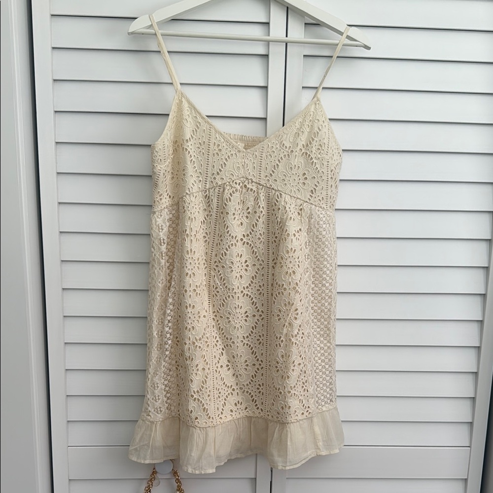 American Eagle Outfitters Cream Lace Dress